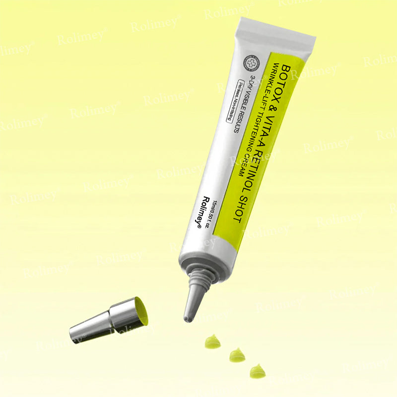 💛✅Произведено и изпратено от САЩ 💫Rolimey® Botox & Vita-A Retinol Shot крем за повдигане, стягане и изглаждане на бръчки – Последен ден на промоцията: 70% ОТСТЪПКА